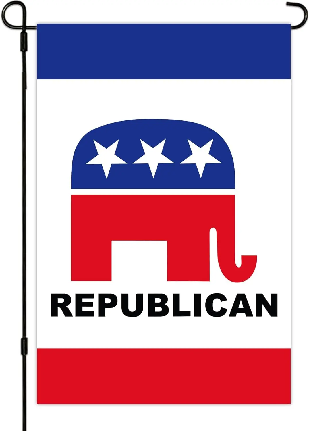 Republican Outdoor Garden Flag Republican Party 12x18Inch Flag Banner for Lawn or Garden White Flag with GOP Elephant Sign