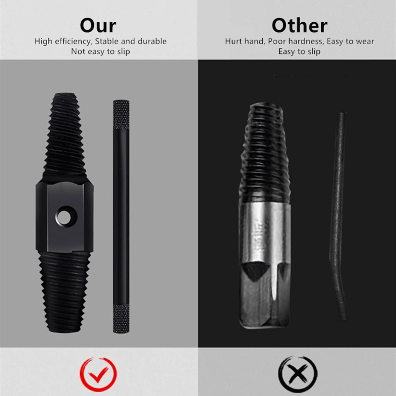Dual-Headed Pipe Extractor Tool (4mm & 6mm) - Reverse Thread Screw & Bolt Remover with Triangular Valve for Broken Pipe Lines