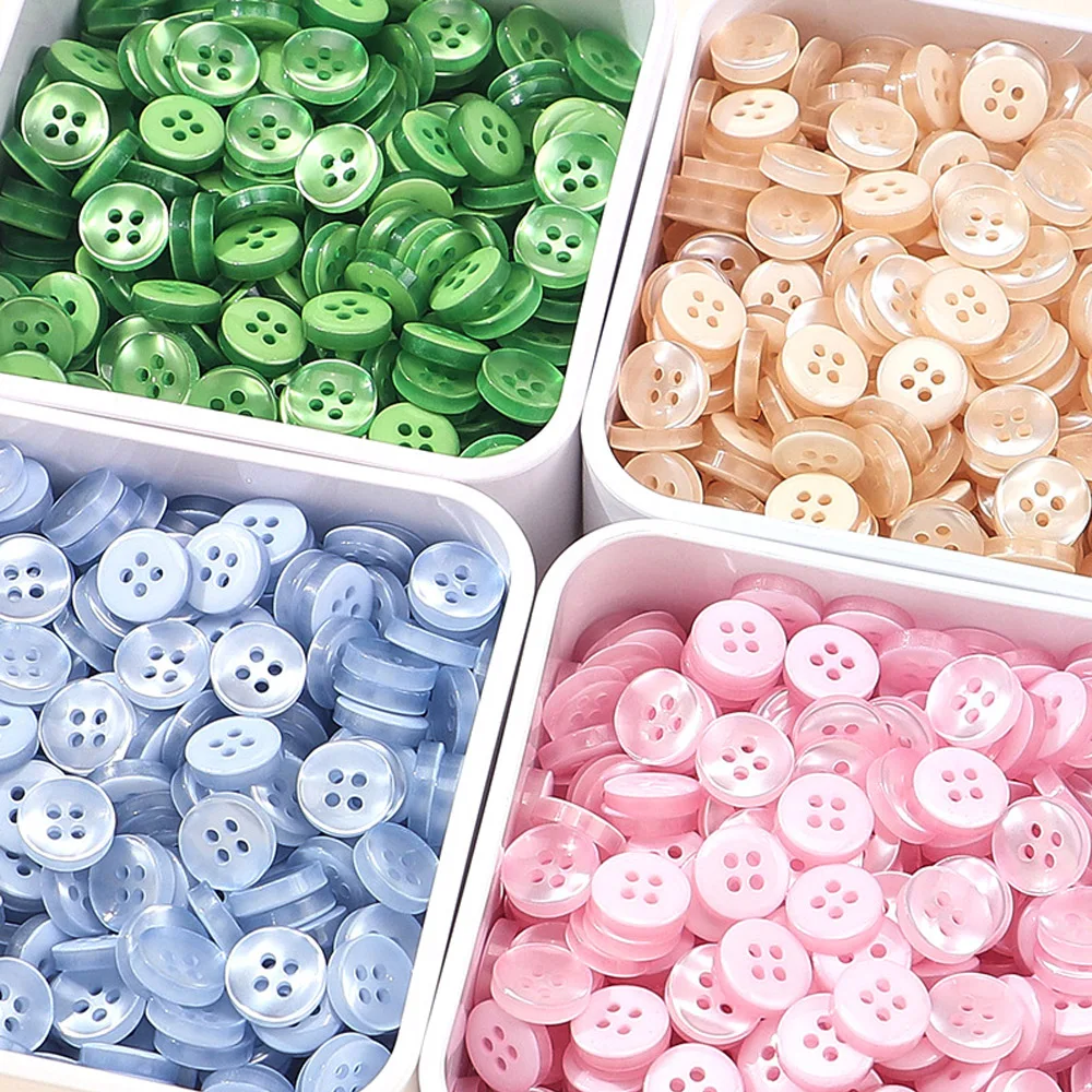 20pcs 4 Holes Resin Buttons Dopamine Round Buttons For Clothes DIY Shirt Coat Decorative Handmade Sewing Supplies Accessories