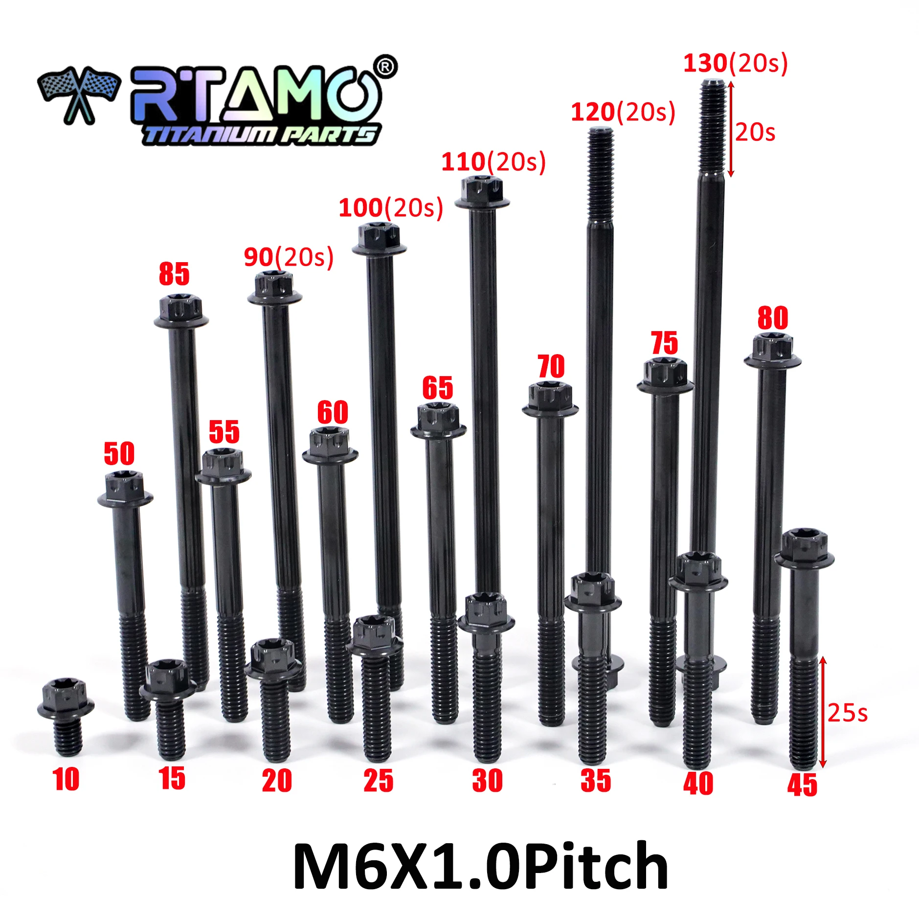 RTAMO Bulloni in titanio Gr5 M6X10-130mm viti frizione motore carter testa ingranaggio Torx elementi di fissaggio CNC