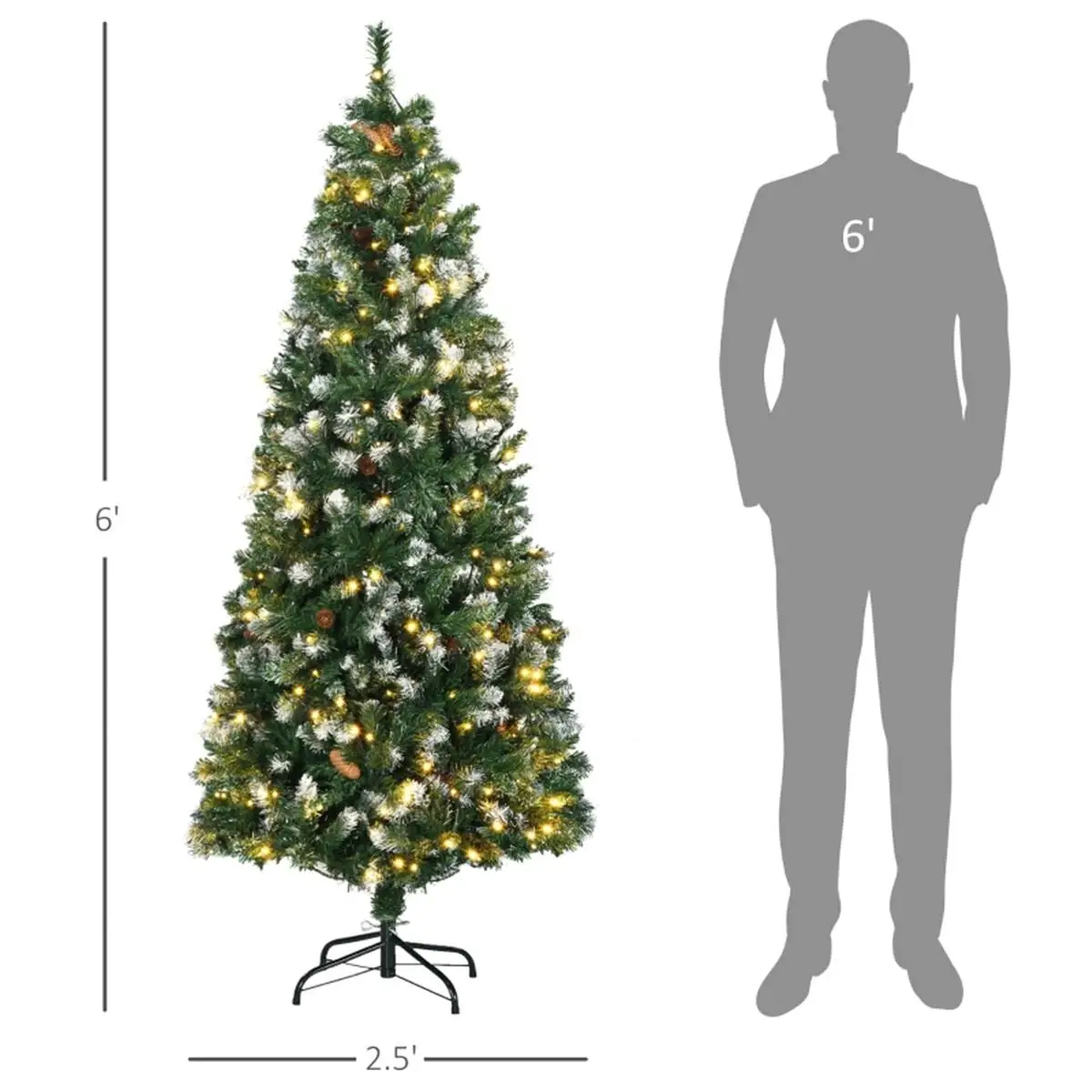 

6ft Artificial Christmas Tree – Green Holiday Decoration for Christmas Home Décor