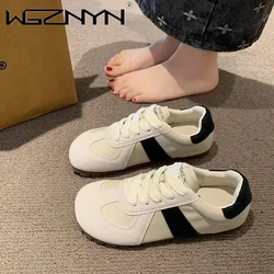 New Luxury Designer Women Sneakers Lace Up Mixed Color Ladies Casual Sports Shoes Fashion Chunky Sneakers Comfortable Flat Shoes
