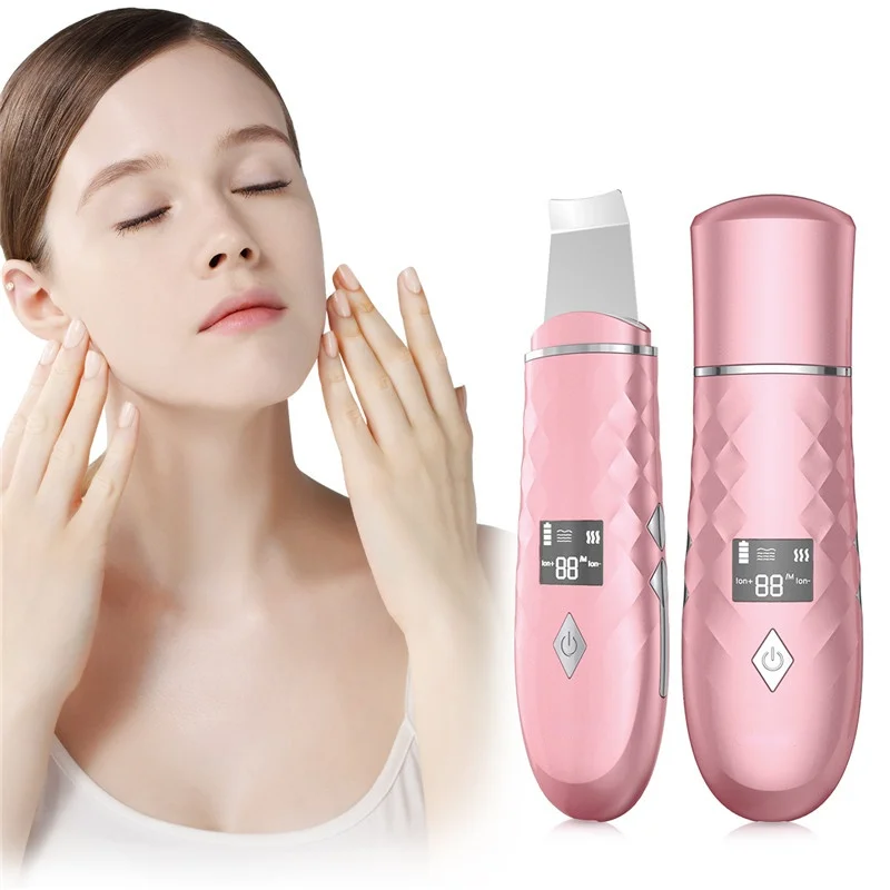 High Quality Ultrasonic Skin Scrubber Cleanser Face Cleaning Acne Removal Galvanic Facial Spa Ultrasound Peeling Clean Tone Lift