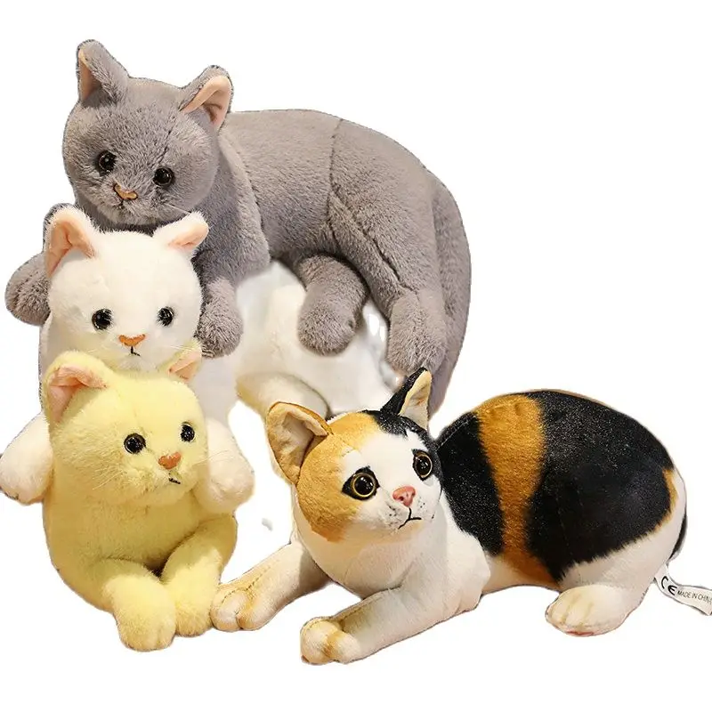 Muñeca de gato de peluche suave, juguetes de gatito de dibujos animados, regalo de cumpleaños