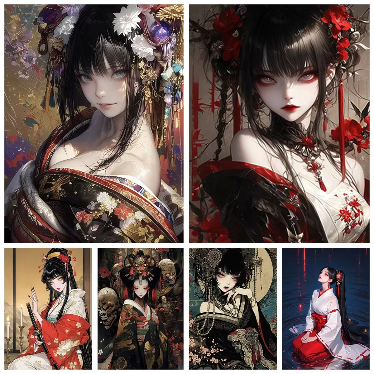 

DIY Sexy Kimono Woman Jigsaw Puzzles for Adults Focus Enhancement Therapy Office Decor Meaningful Retirement Gift