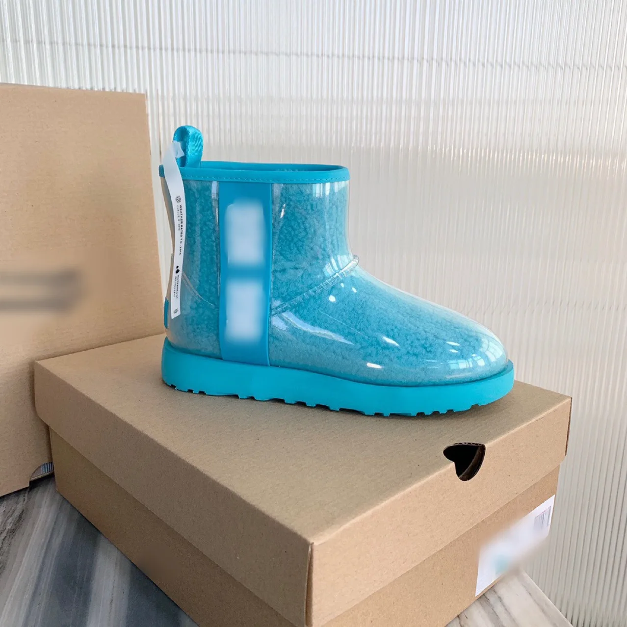 Top Quality Designer Waterproof Snow Boots for Women 2024 Candy Colored Jelly Rain Boots Winter Sheep Fur Integrated Snow Boots