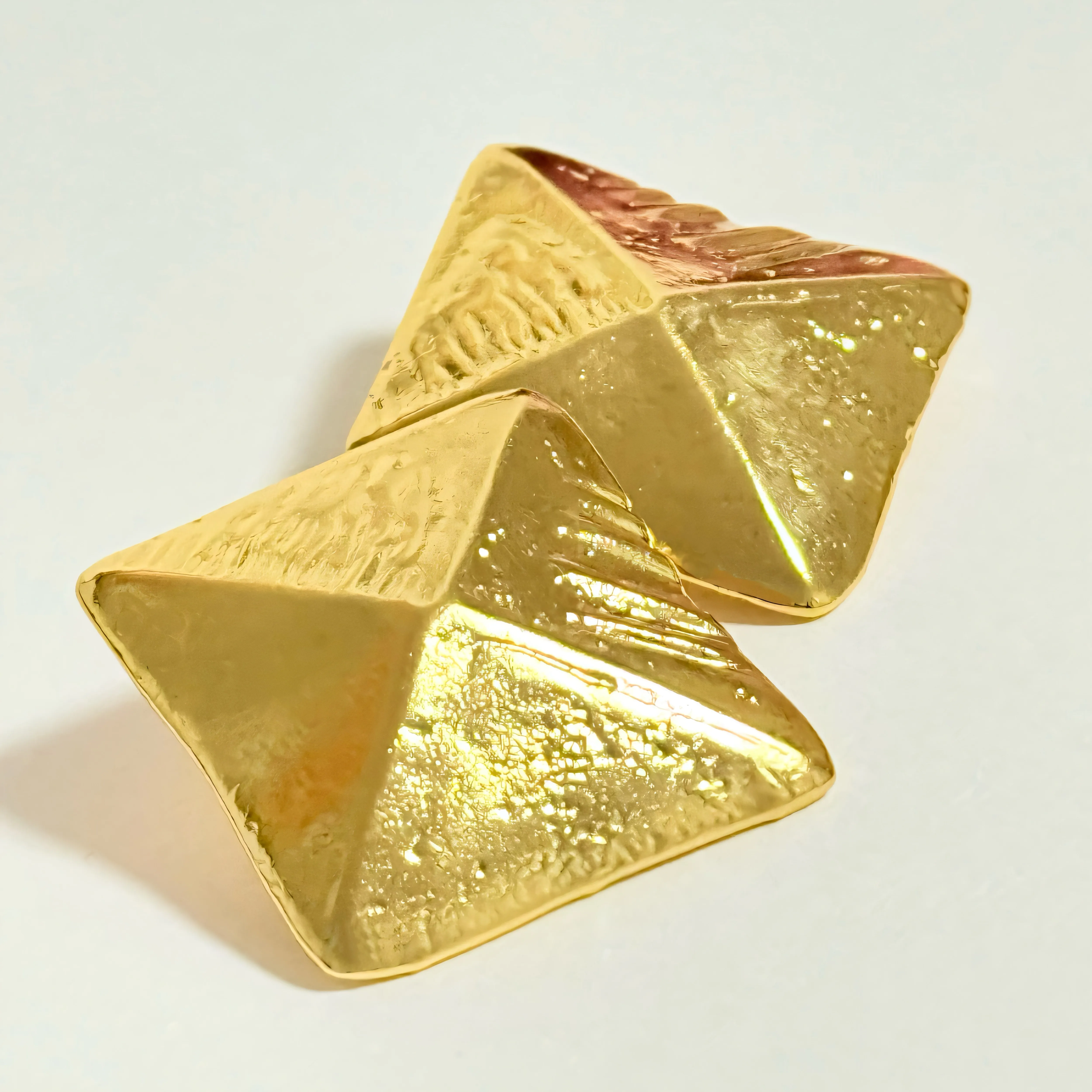 

Europe America Brass Gold Plated Geometric Square Earrings Ear Clip Woman Vintage Jewelry Trend