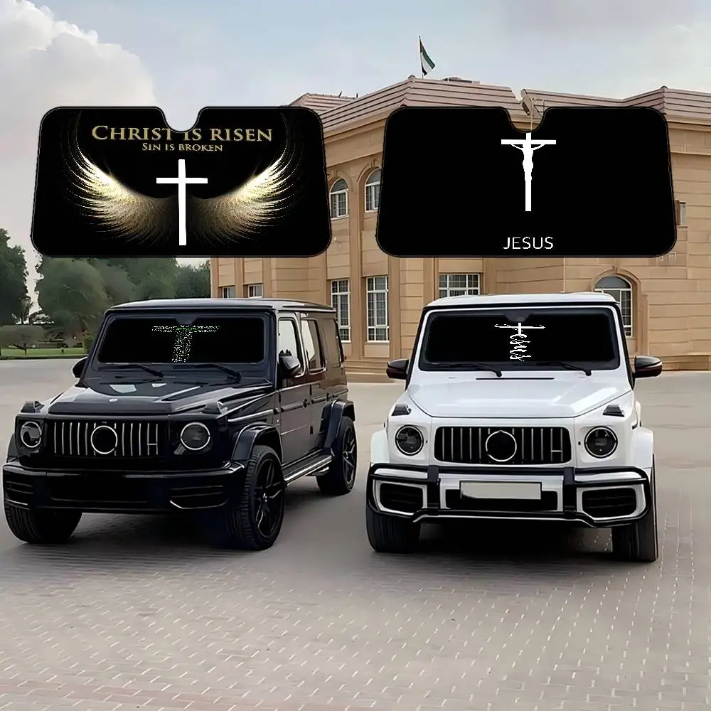 

Цельный христианский Иисус автомобильный солнцезащитный козырек лобовое стекло оконный солнцезащитный козырек интерьер для грузовика внедорожник козырек универсальный