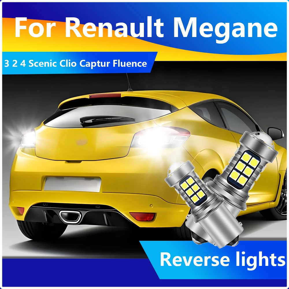 High Quality LED Reverse Light Backup Blubs 1156 45smd 6000K BA15S P21W Lamp For Renault Megane 3 2 4 Scenic Clio Captur Fluence