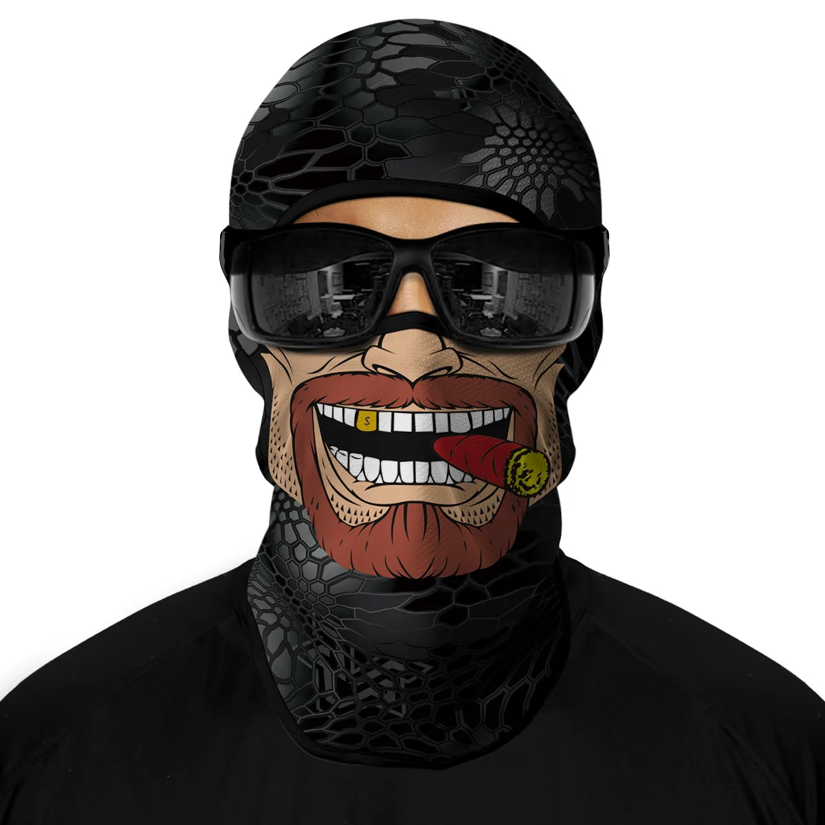 Summer sunscreen headgear men and women outdoor locomotive riding helmet lining headgear fishing funny face kini face mask view 5