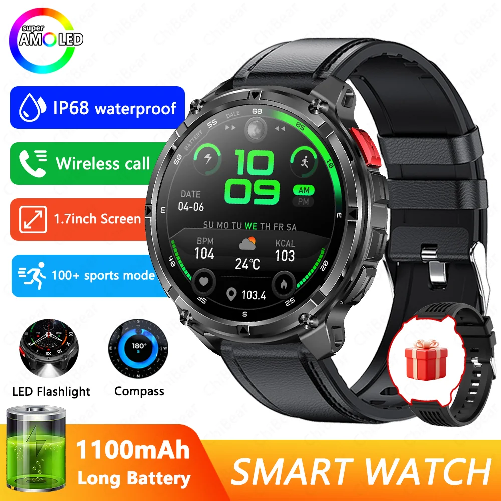 2026 Nieuwe T-Rex3 Pro 1100 mAh Batterij Smart Horloge GPS pad 5ATM Waterdichte Sport Run tracker Buiten Kompas Militaire Smartwatch