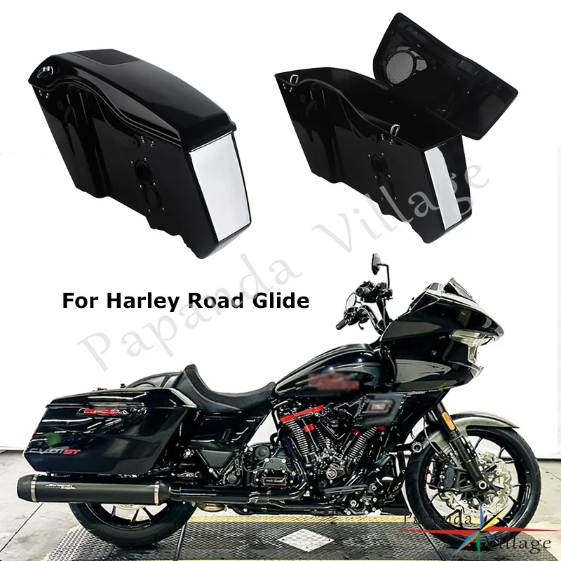 

Мотоциклетные боковые сумки-кофры из АБС-пластика черного цвета для Harley CVO Road Glide FLTRXSE FLTRXSTSE 2023-2025