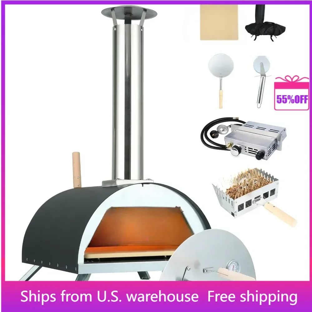 

13" Pizza Oven Outdoor-multi Fuel Outdoor Propane Stainless Steel Inner Liner Is Easy To Clean 13" Pizza Oven Outdoor