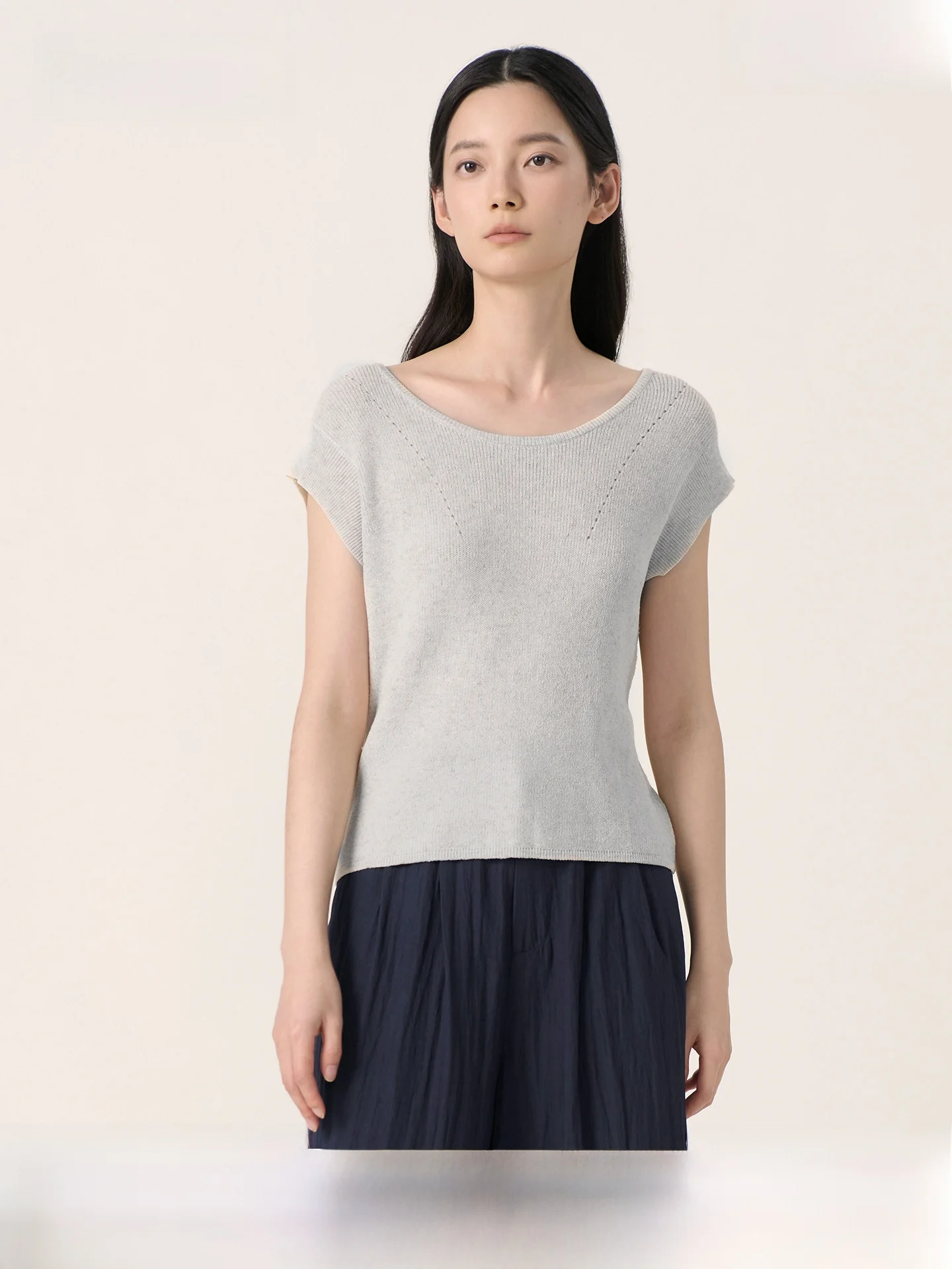 

BSiEE Летний вязаный топ 2025 с круглым вырезом, бретелями и вырезами, для женщин, премиум-класса, для повседневной носки