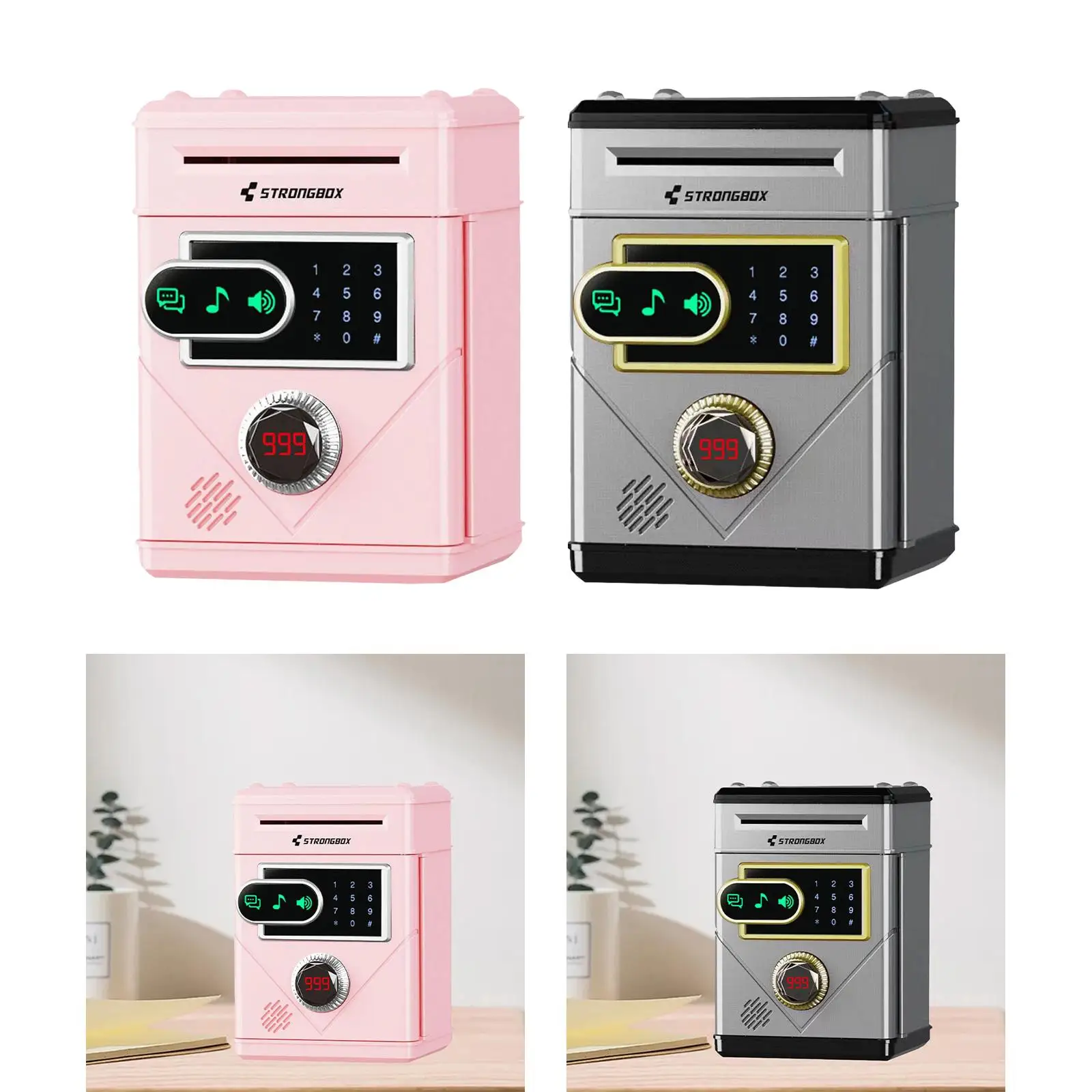 Kids Piggy Bank Auto Money Scroll Creative Electronic Money Bank Toy Mini ATM Machine for Boys Girls Children Birthday Gifts