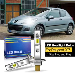 2PCS CANbus For Peugeot 207 SW 2008 2009 2010-2013 LED Headlights H1 H7 High Low Beam Bulbs 9600LM White 12V Plug and Play