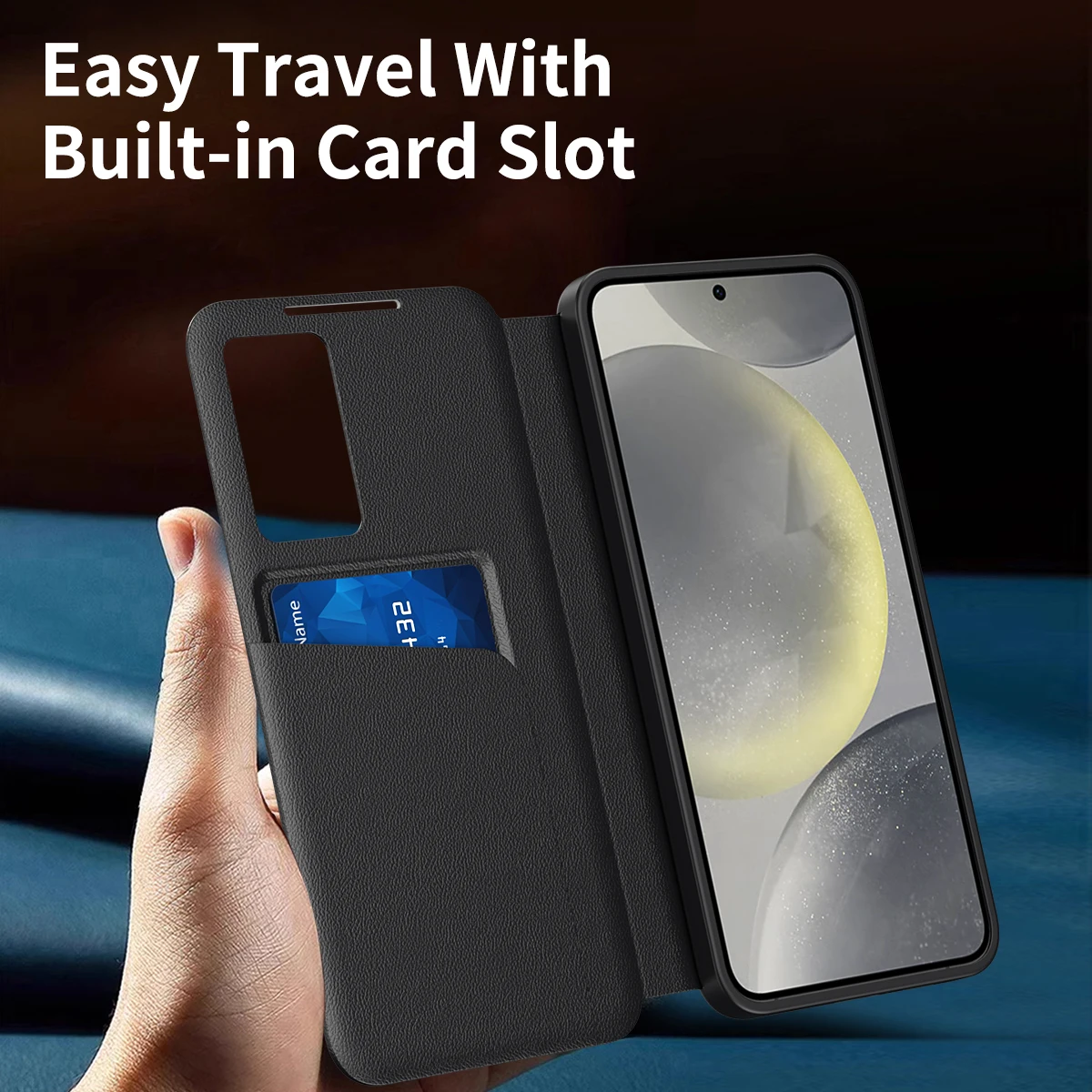 Case For Samsung Galaxy S25 Ultra S24 S23 S22 Plus A55 A56 5G Luxury S View Smart Window Card Holder Wallet Leather Cases Cover