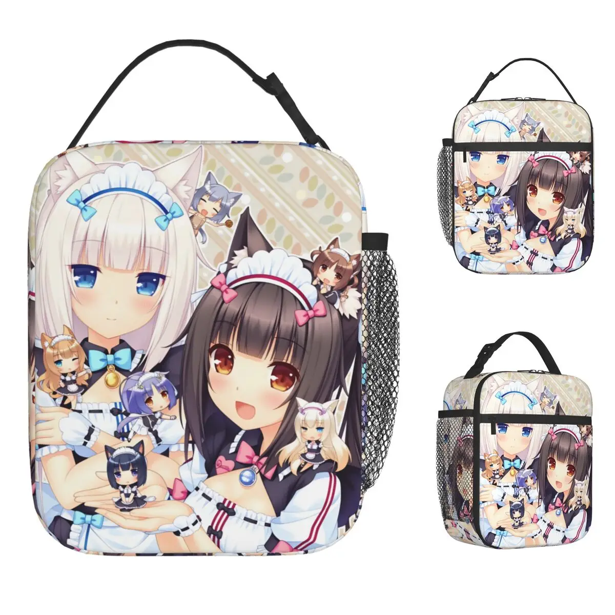 

Термосумка-холодильник Nekopara Coconut Cinnamon Azuki для обедов и пикников, портативная, с принтом, для девочек, из оксфордской ткани
