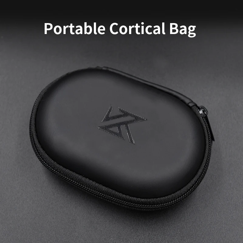 KZ OVAL oval imitation leather material pressure resistant, dustproof, and sweat proof headphone storage bag