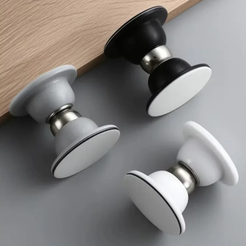 

Silicone Magnetic Door Stopper with Strong Suction: No-Drill Anti-Collision Holder for Bedroom and Study