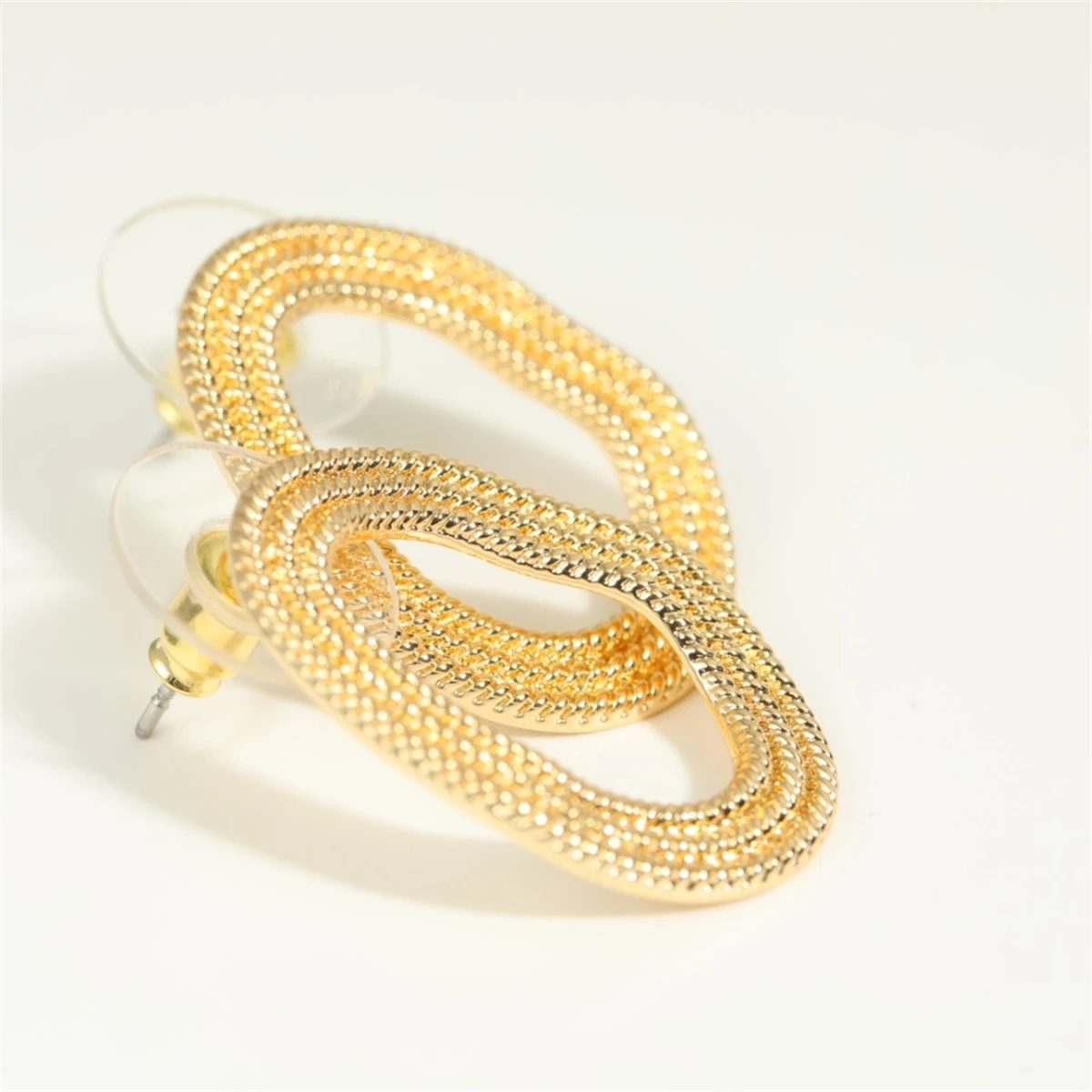 

Circle Wind Copper Ring Earrings Pendant Earrings Jewelry Female Niche Design INS Style Art Gold Plated Color Preserving