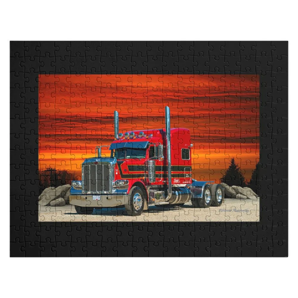 Striped Peterbilt Jigsaw Puzzle Toys For Children Wooden Compositions For Children Customized Photo