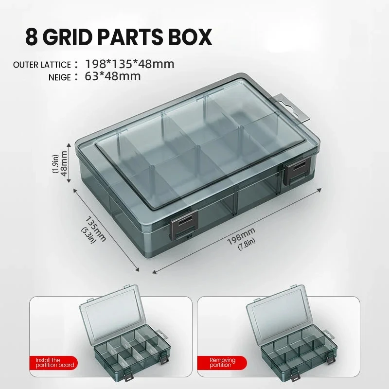 AIRAJ Parts Box Thickened Pressure Resistant Detachable Partition Board Multifunctional Parts Storage Tool Box