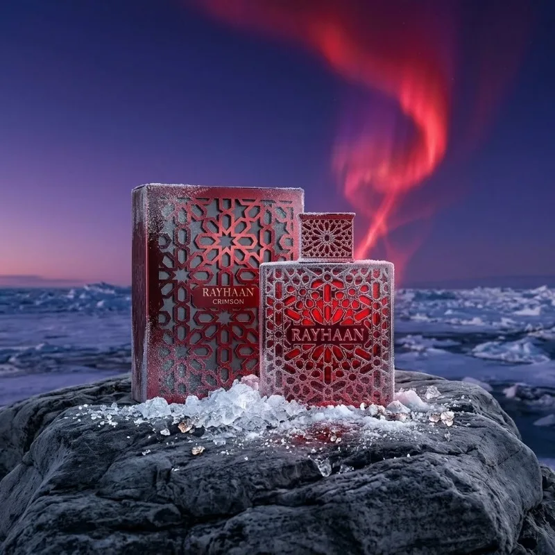 Rayhaan Crimson 100ML Mens Perfume Eau De Parfum Long Lasting Spicy Warm Oriental Cinnamon Vanilla Tonka Bean Elegant Fragrance