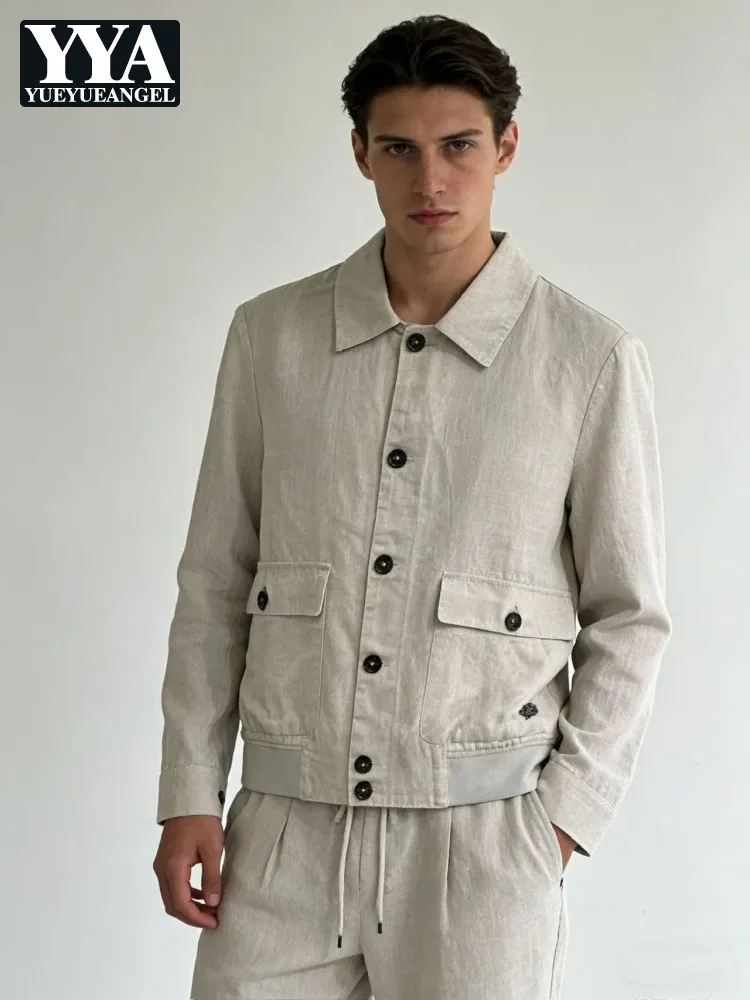 Spring Summer Thin Men Long Sleeve Comfortable Jacket Business Leisure Lapel Collar Single Breasted Coat Male Breathable Jackets