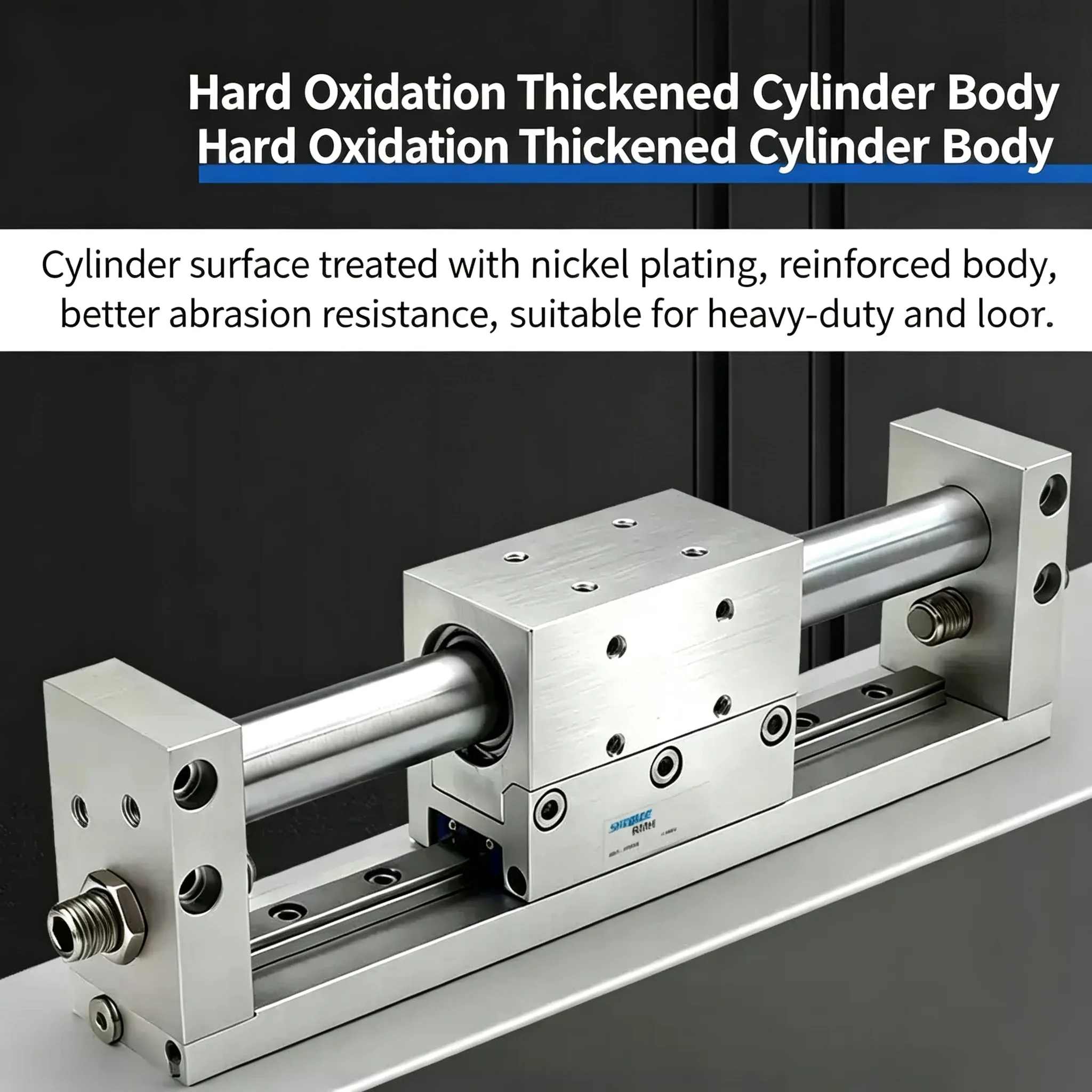 Rodless Cylinder with Guide Rail RMH10/16/20/25*600/700/800S Airtac‑type Long‑stroke Slide Table
