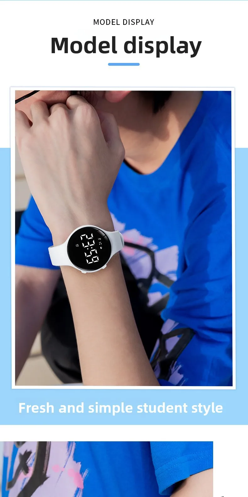 Reloj electrónico de moda para hombres y mujeres, alarma de vibración silenciosa, resistente al agua, para deportes al a