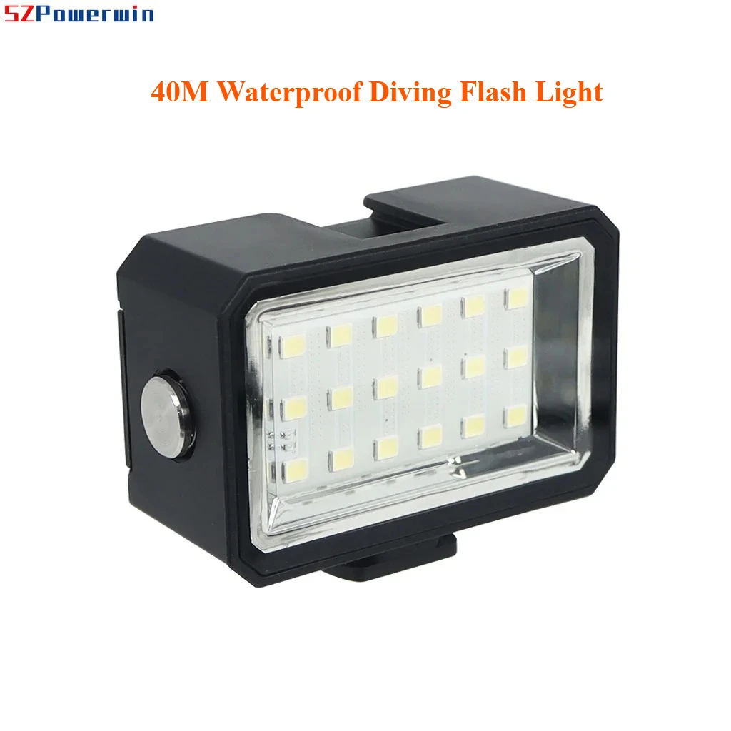 

40 м водонепроницаемая вспышка для дайвинга, лампа для подводного освещения, крепление для холодного башмака для GoPro13 Action, для камеры Insta360, светодиодный заполняющий светильник