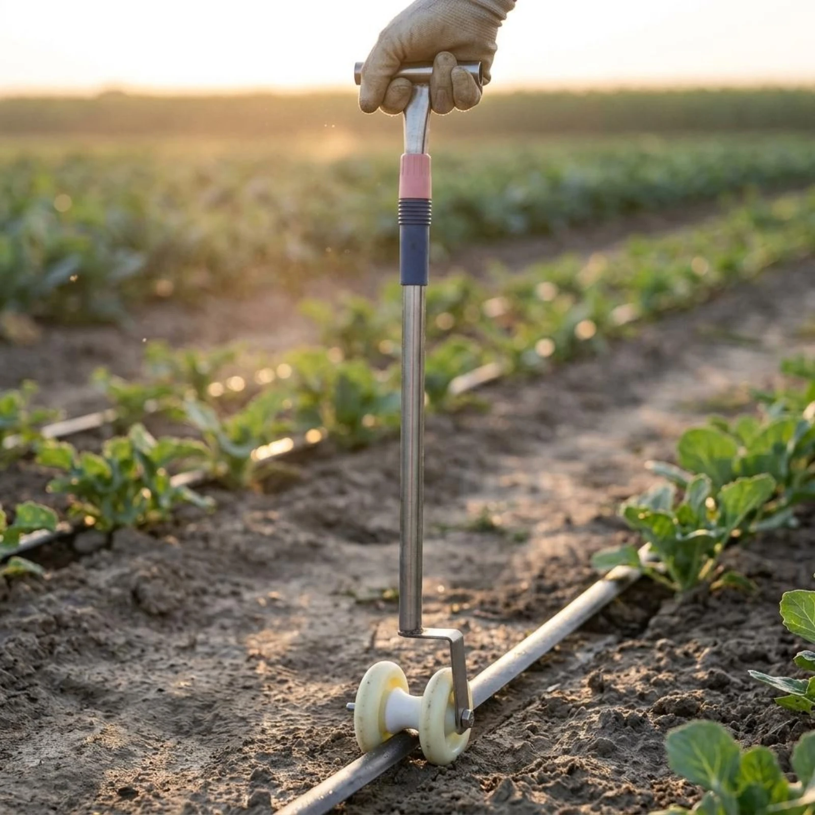 Guide-tube Irrigation Pipe Guide Tool T-shaped Handle Angled Bracket Manual Equipment for Farmer Gardener Usage