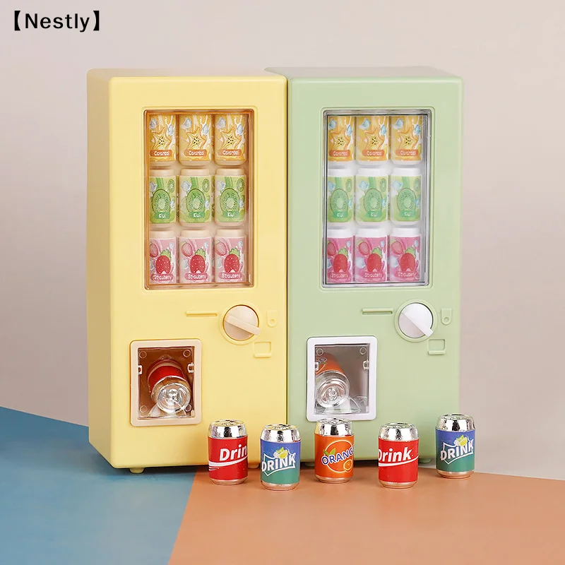 1Set 1:12 Doll House Mini Drinking Machine Decoration Drinking Can Model Supermarket Decorative Toys Dollhouse Accessories〔Nest〕