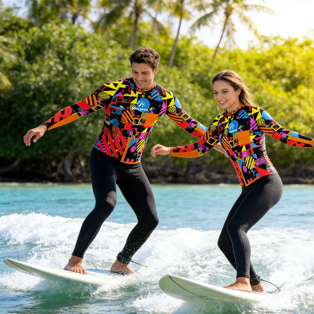

Rash Guard Men's and Women's Long Sleeve Surfing Clothing Swimwear UPF50Beachwear Swimming Shirt for Touring Water Sport Fishing
