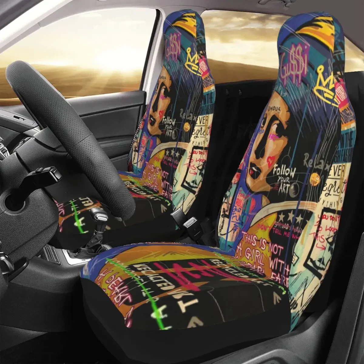 This Is Not The Girl With A Pearl Earring Car Seat Cover Custom Printing Universal Front Protector Accessories Cushion Set