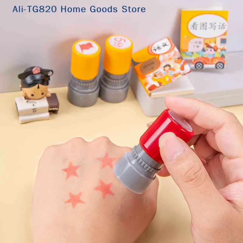 [TG820]School Teachers Family Use Red Five-pointed Star Stamp Encourage Children Teaching Award Stamp Automatic Ink view 2