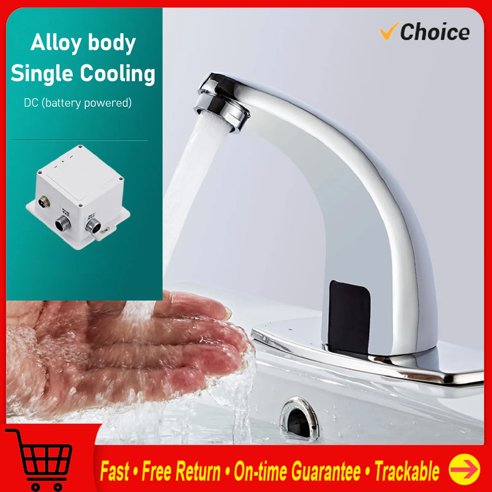 

Сенсорный смеситель, энергосберегающий инфракрасный датчик G1/2, автоматический сенсорный смеситель для ванной комнаты, высокая чувствительность, тонкая полировка для ванной комнаты