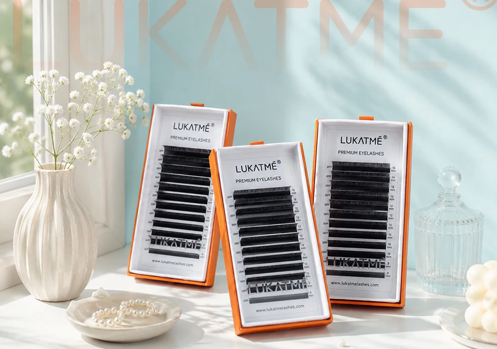 LUKATME V-förmige Wimpern 3D 4D 5D Schmale Vorgefertigte Fächerwimpern 0,07mm Flauschige Faux-Nerz V-Form Wimpernverlängerungen – Detail 1