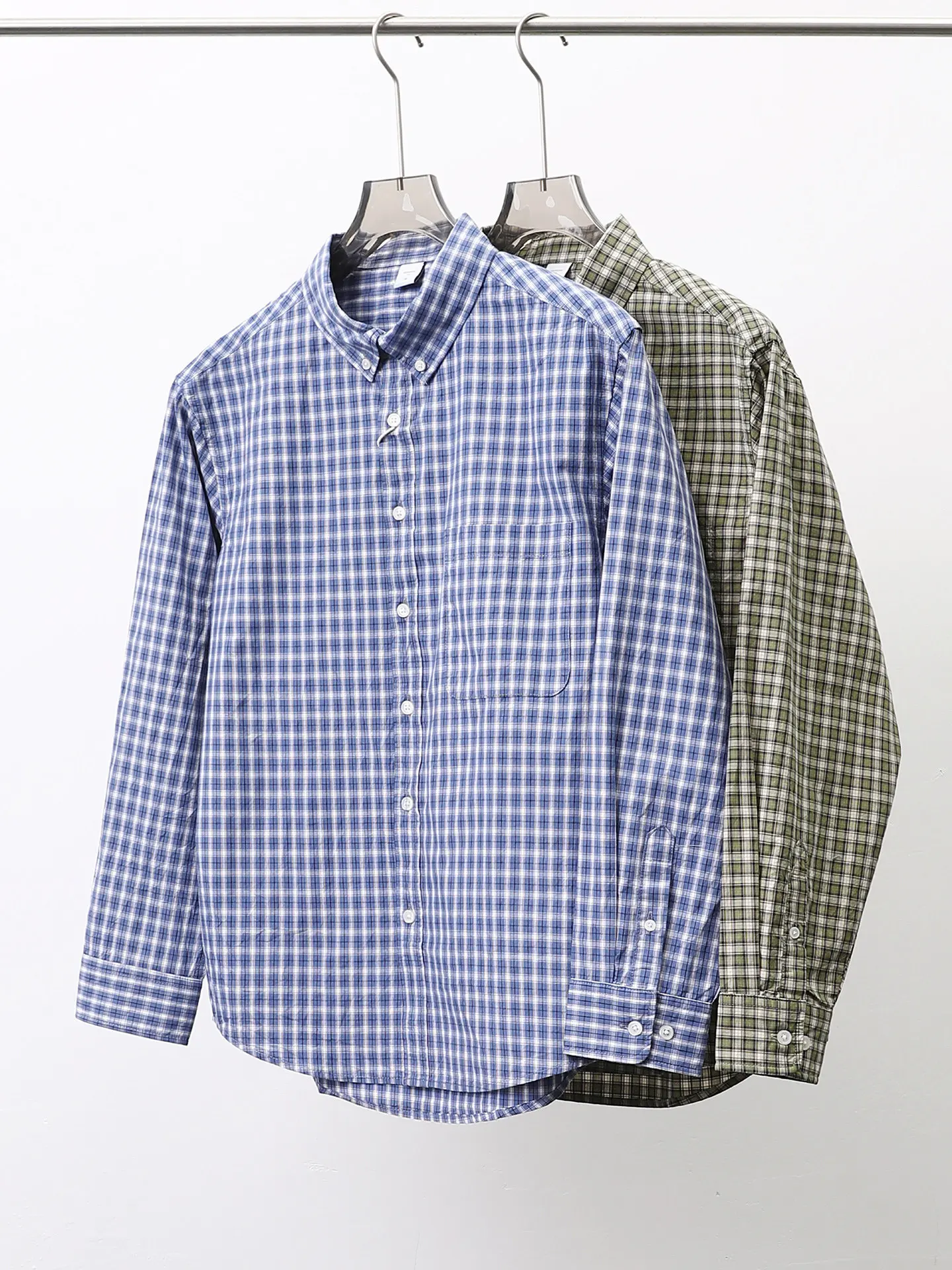 

Japanese Sle Long Sve Plaid irt Lightweight Pure Cotton Casual Comfortable Spring Autumn Men's Button up irt