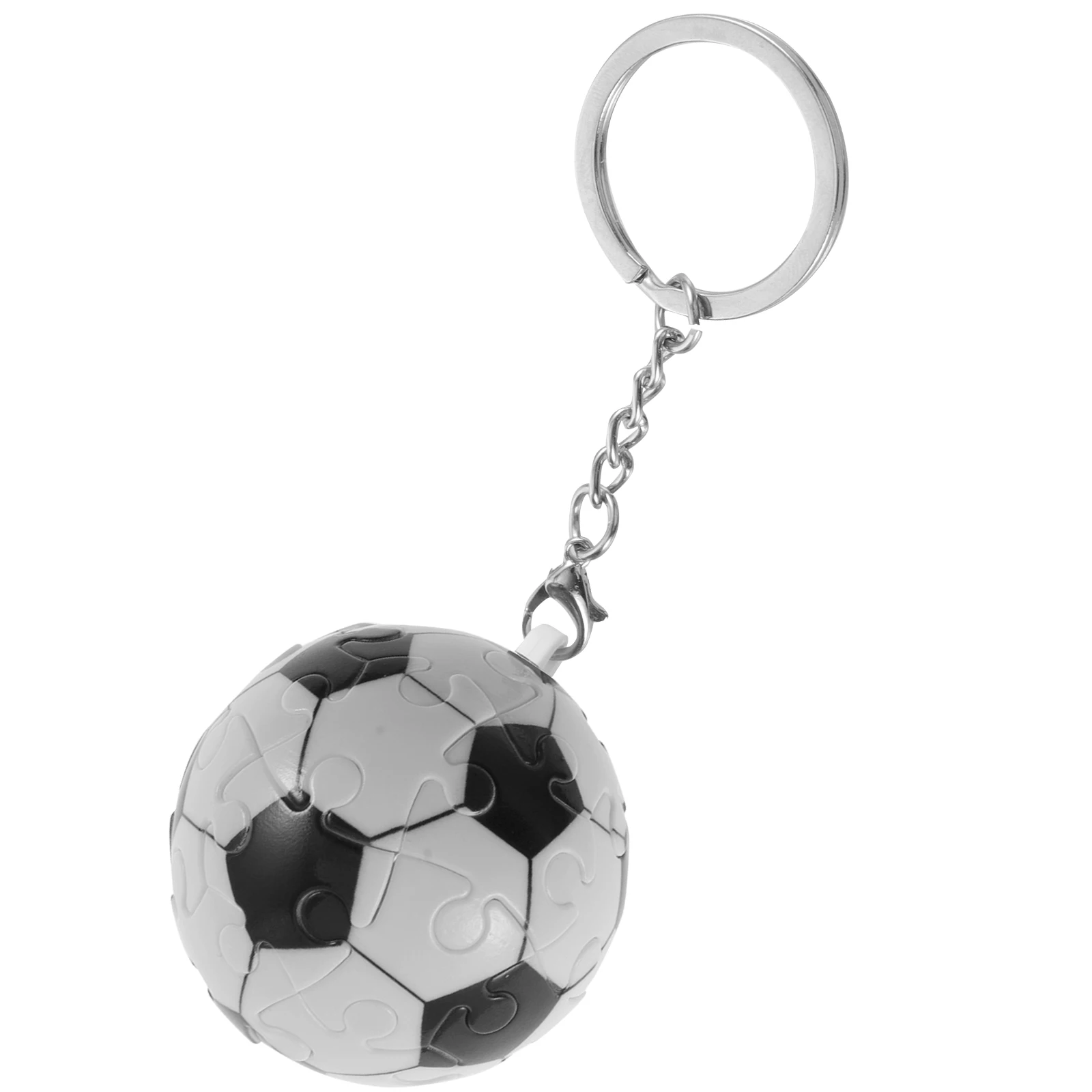 

Puzzle Keychain 3D Assembled Football Sports Ball Modeling Key Ring Lightweight Portable Plastic Keepsakes Decorative Hanging