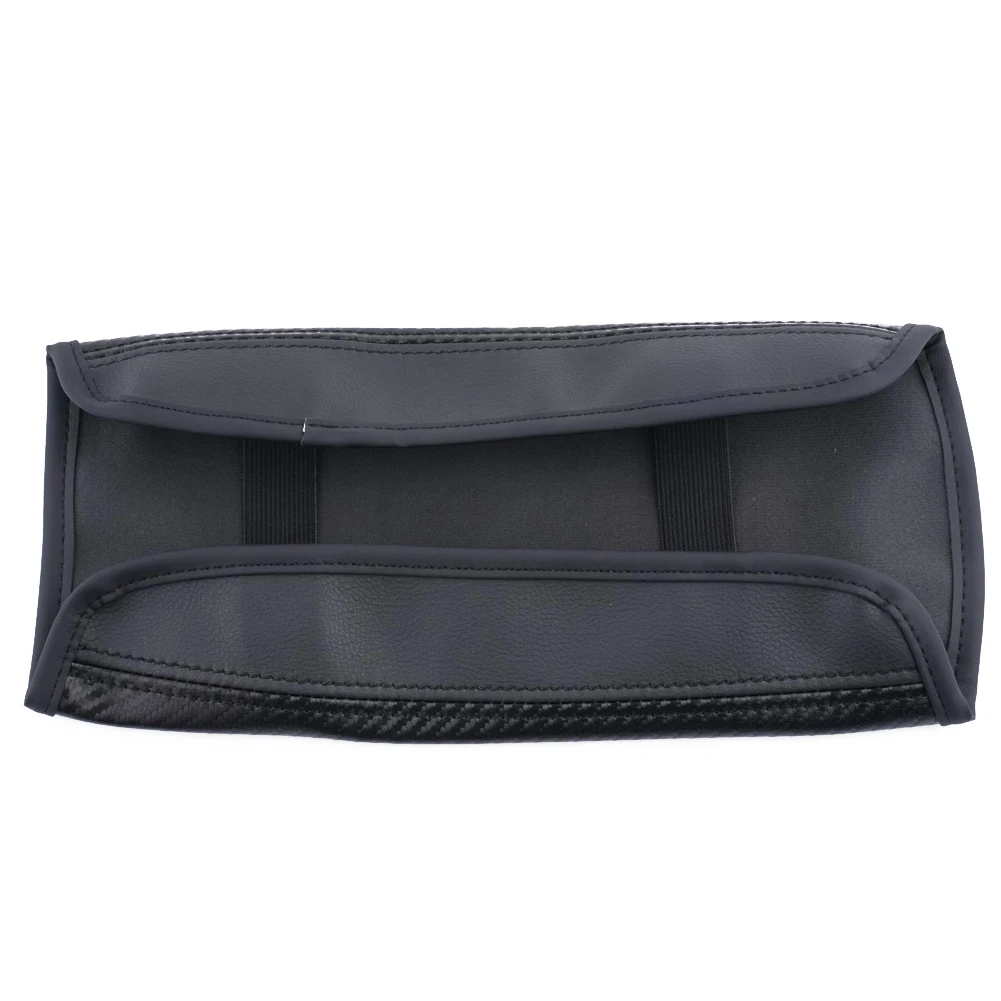 For Infiniti For Q50 2014 2019 Center Armrest Cover Carbon Fiber Leather Style Compatible with OEM Parts Direct Install