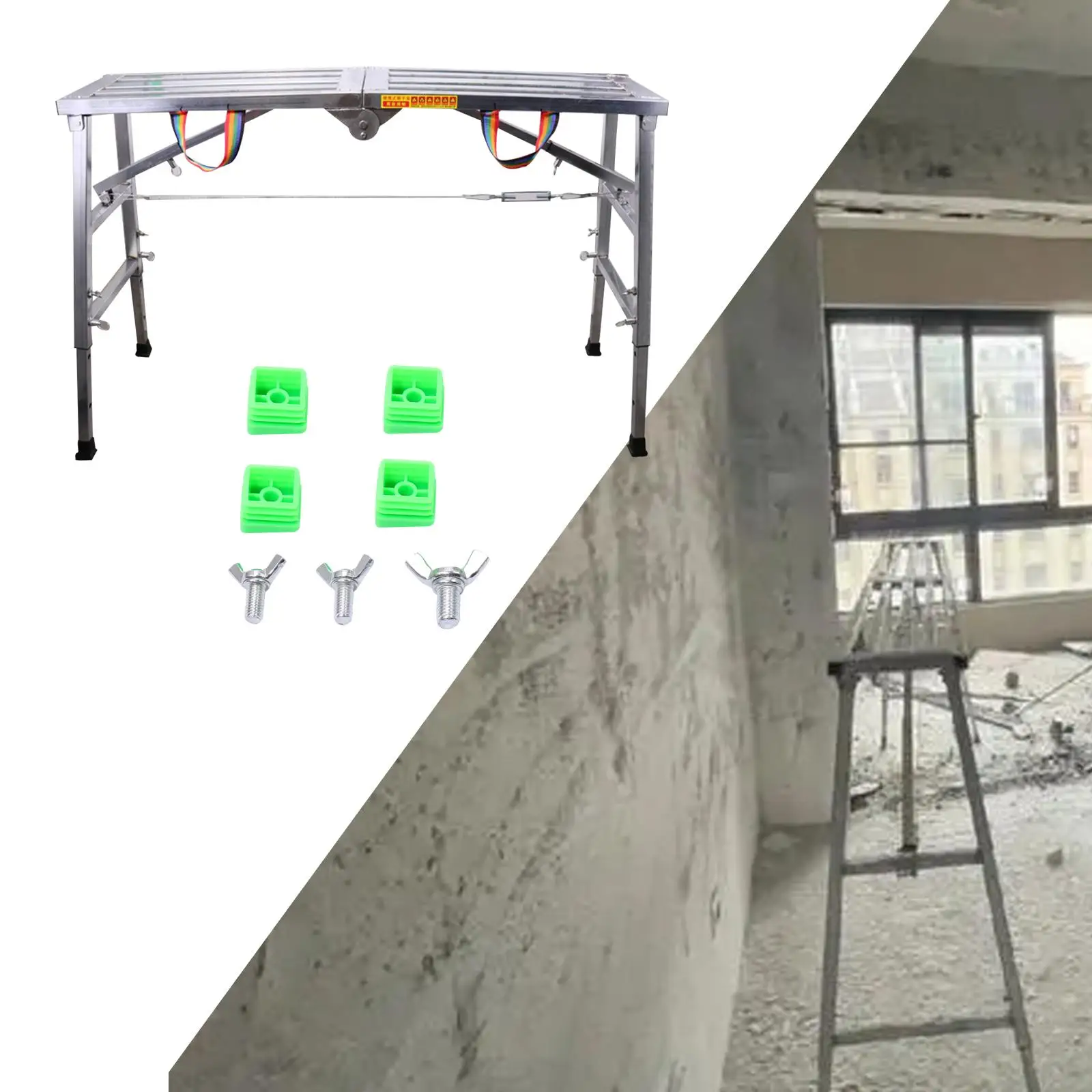 Work Platform with Foot Pads Sturdy Scaffolding Platform for Workshop Home