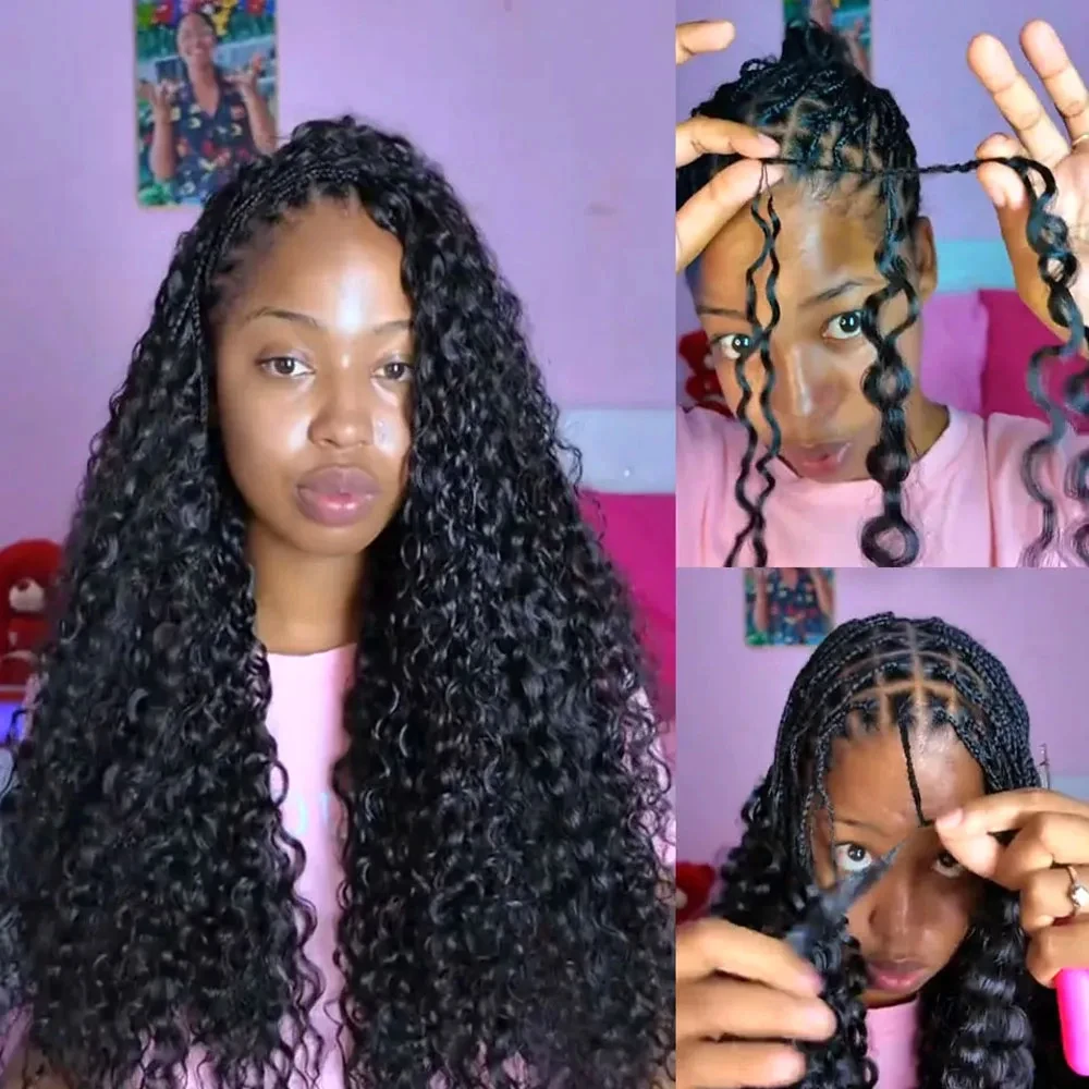 Extensions de cheveux humains au crochet Miracle Knots pour tresses bouclées birmanes style bohème, cheveux naturels non traités, effet plume, 300g