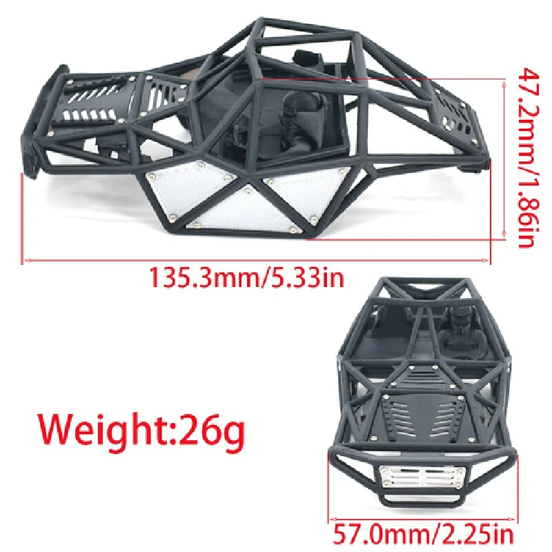 New Rc Roll Cage Frame Body Shell 1/30 Scale For JJRC AX30 SCX30 C8842 3D Printed Protective Shell Rc Crawler Car Upgrade Parts