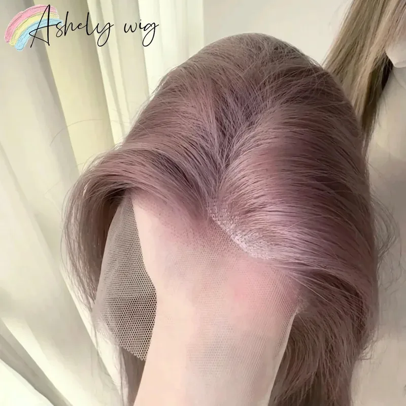 الوردي الأرجواني 13x4 الدانتيل الجبهة الباروكات 26 بوصة طويلة مستقيم هايتي الاستخدام اليومي ارتداء والذهاب الجبهة الدانتيل الباروكة غلويليس الاصطناعية الدانتيل الباروكات