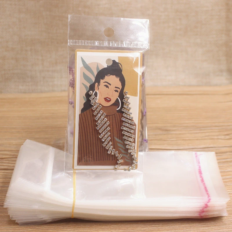50Pcs 5x9cm White Paper Print Girl Pattern Earring Card Glasses /Brown Face Girl People Jewelry Display Packaging Cards Tags