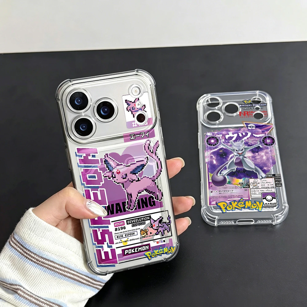 Cartoon Pokémons Card Hold Phone Case For Samsung Galaxy S26 S25 S24 S23 S22 S20 FE Edge Plus Ultra M33 M53 M54 5G Airbag Cover