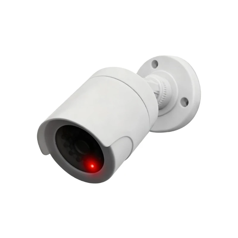 Simulated Monitoring Camera With Rotating Mechanism Flashing Warning Light Lightweight Plastic Construction Burglar Prevention