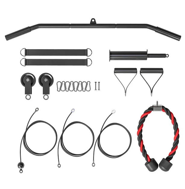 Soozier Sistema de polea de cable de peso para gimnasio con pasador de carga universal para LAT Pull Down, entrenamiento de rizo de bíceps, rojo